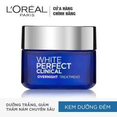 Kem dưỡng trắng mịn và giảm thâm nám ban đêm L’Oreal Paris White Perfect Clinical Night Cream 50ml