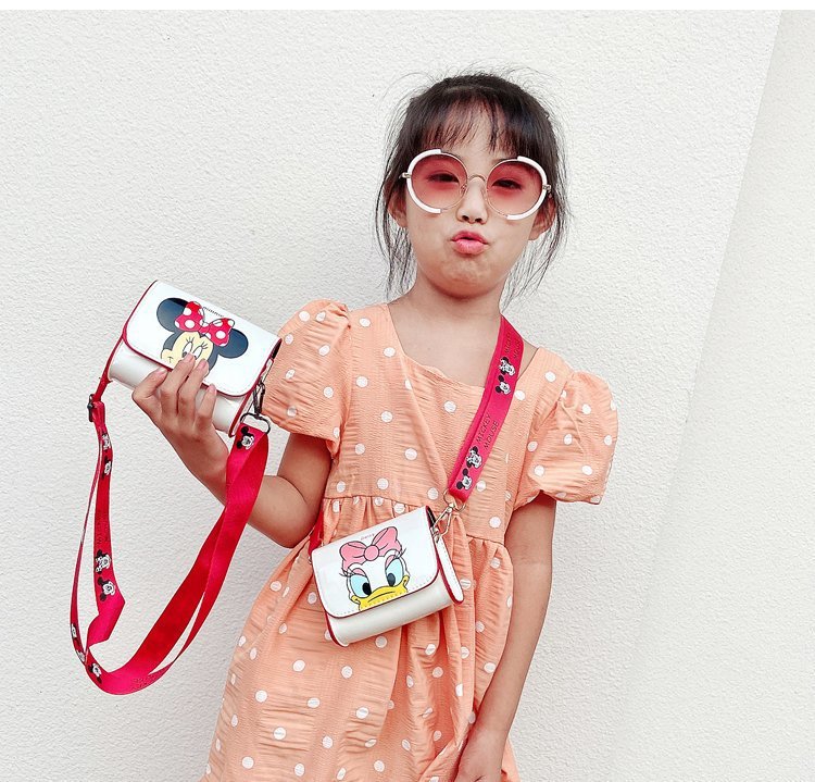Túi đeo chéo cho bé gái mini ZAKUDO dễ thương, ngộ nghĩnh, thời trang hình MICKEY và DONALD da PU...