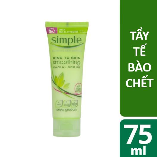 Tẩy tế bào chết dạng hạt Simple Smoothing Facial Scrub 75ml