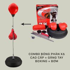 Quyền anh hạng nặng, Bóng đấm boxing phản xạ + Găng tay boxing+ Bơm (NGƯỜI LỚN), Bóng luyện phản xạ – Thiết Bị Tập Đấm Bốc Hiện Đại, Chất Lượng Mẫu Mới 2019