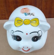 Heo sứ đeo nơ- Bát Tràng