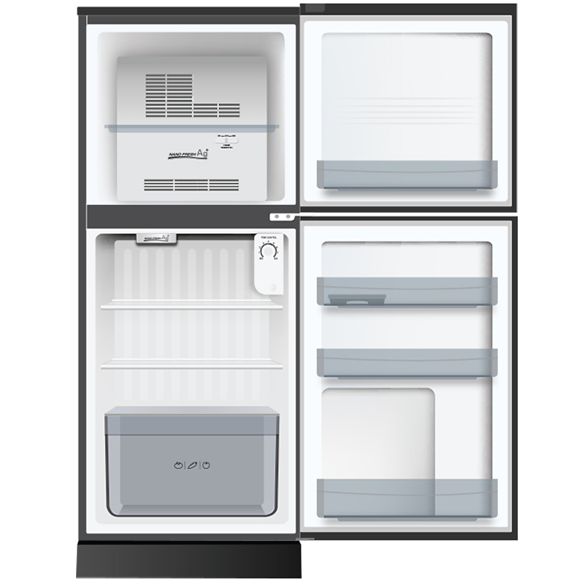 [TRẢ GÓP 0%] Tủ Lạnh AQUA 143 Lít AQR-T150FA.BS - Dung tích tổng: 143 lít Không đóng tuyết
