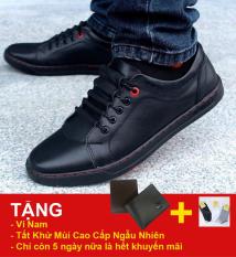 Giày Nam Da Bò thật 100% tặng ví nam + tất khử mùi cao cấp (2H – 08)