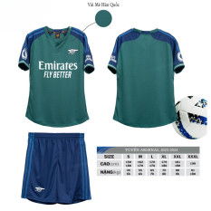 Quần áo bóng đá ARSENAL 2024 màu xanh rêu vải mè Hàn Quốc CÓ IN tên số theo yêu cầu