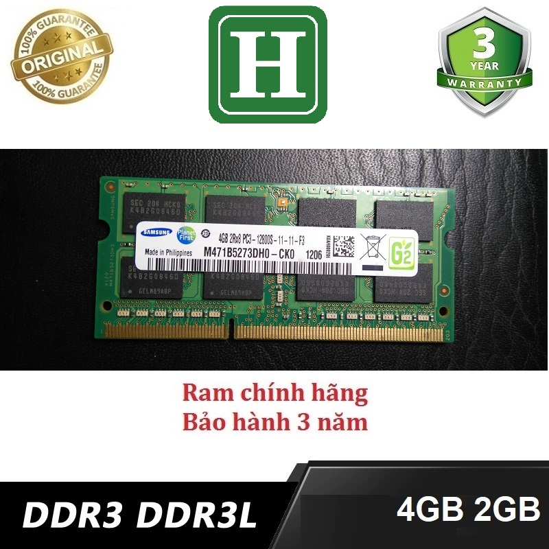 Ram Laptop DDR3/DDR3L 2GB, 4Gb bus 1600 - 12800s và các loại khác, bảo hành 3 năm