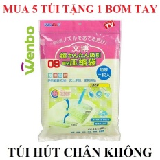 Túi hút chân không bảo quản chăn màn quấn áo – Mua 5 túi tặng 1 Ống hút