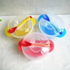 Bộ bát thìa ăn dặm báo nóng chống đổ cho bé