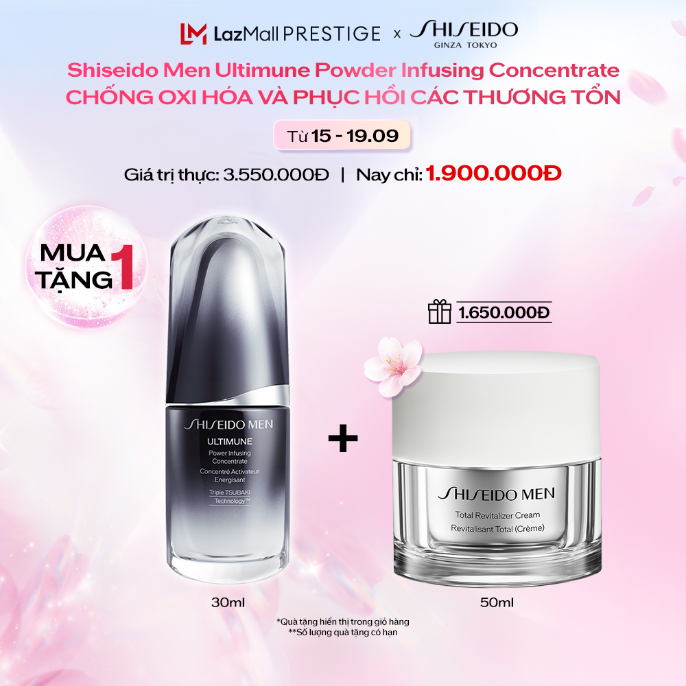 [MUA 1 TẶNG 1 | TỪ 15-19.09] Tinh chất dưỡng da Shiseido Men Ultimune Power Infusing Concentrate 30ml
