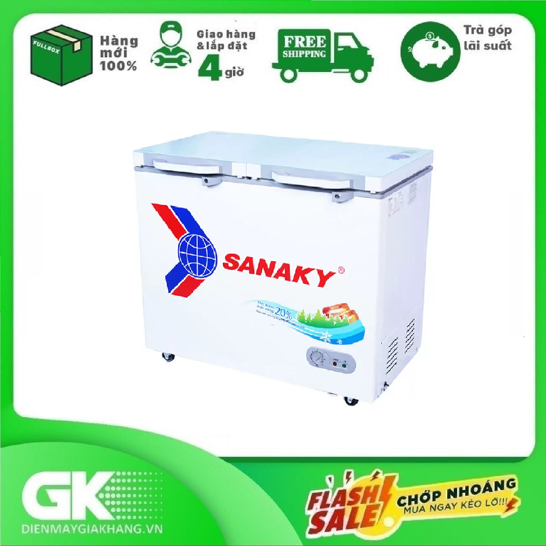 [HCM] [Trả Góp] Tủ đông Sanaky VH-2599A2KD 208 lít
