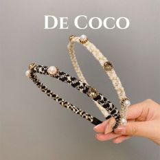 Bờm dạ Tweed bản nhỏ đính đá Yeri decoco.accessories