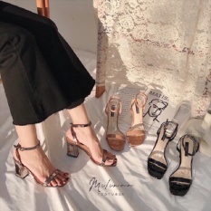 Sandal nữ 7p gót khuyết da bóng siêu đẹp