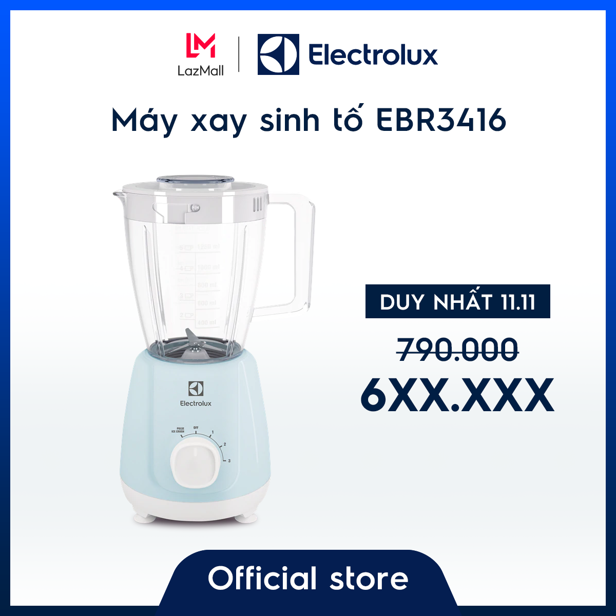 [Free shipping HCM & HN] Máy Xay Sinh Tố Electrolux EBR3416 – Thiết kế thời trang- Vật liệu cao cấp, an toàn-Hàng chính hãng