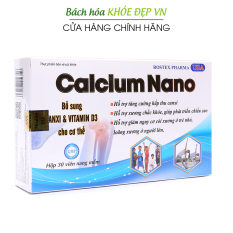 Viên uống bổ sung canxi Calcium Nano chắc khỏe xương, phát triển chiều cao, giảm loãng xương – Hộp 30 viên