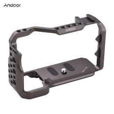 Andoer Camera Cage Camera Photography Accessory with Cold Shoe 1/4 Inch 3/8 Inch Screw Holes Replacement for Sony A7C