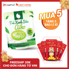 [MUA 5 TẶNG 5 BAO LÌ XÌ] Bột trà xanh hòa tan sữa 3 in 1 Aiko Light Coffee thơm ngon, đặc biệt sử dụng 100% Matcha chính hãng Nhật Bản, không hương liệu – Gói 50g