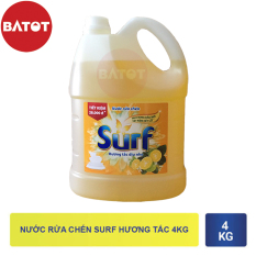 Nước Rửa Chén Surf Hương Tắc Dịu Nhẹ Can 3.8kg