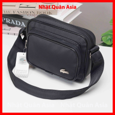 Túi đeo chéo Las.cote cá sấu đen classic ngang vải chống thấm cao cấp logo kim loại – Nhật Quân Asia nhatquanasia capman