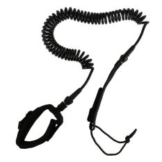 Surfboard Leash Surfing Stand Up Paddle Board Leash Coiled Cord SUP for All Types of Surfboards – black, 6ft