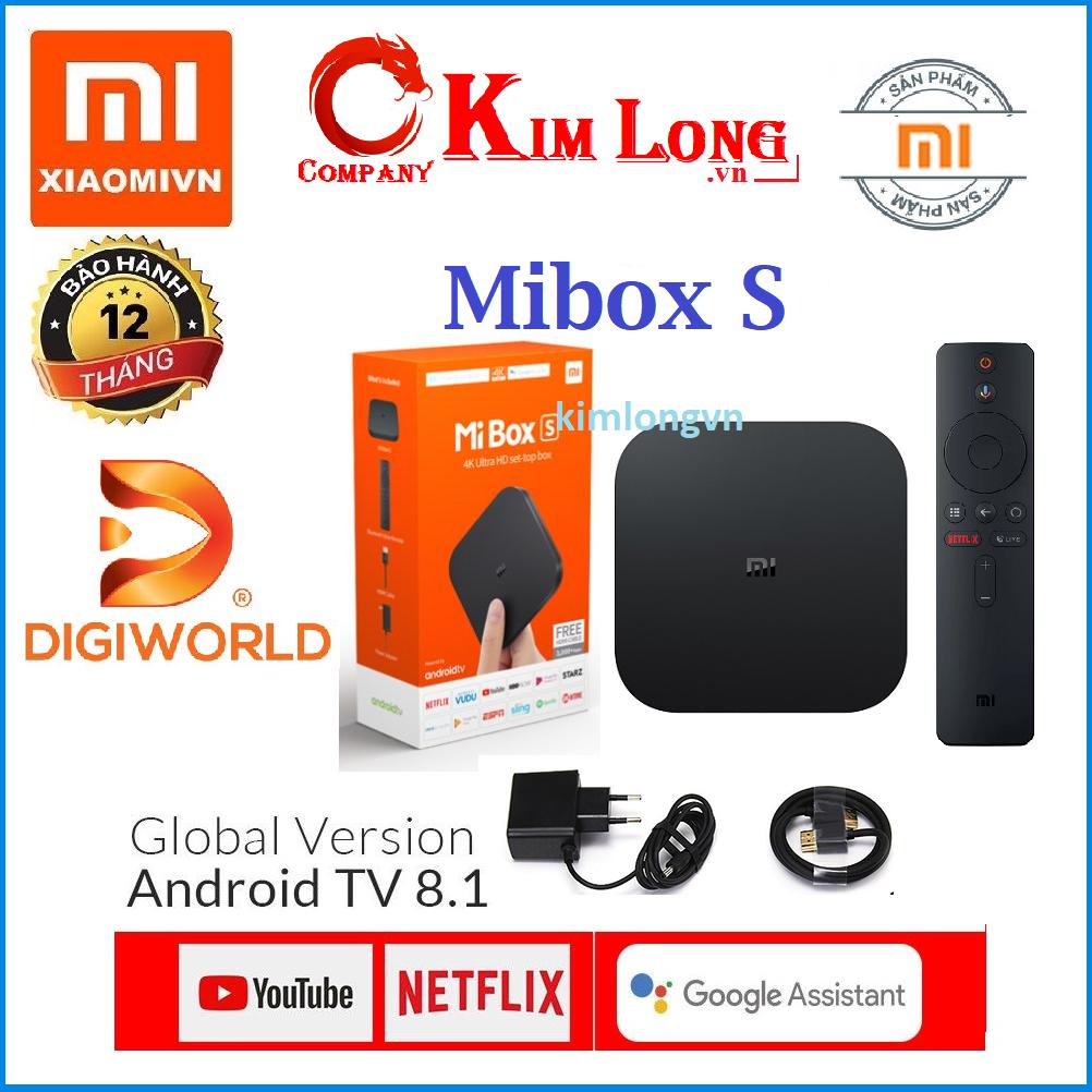 Android Tivi Box Xiaomi Mibox S Ultra HD Quốc Tế Tiếng Việt - Chính hãng DiGiWorld phân phối