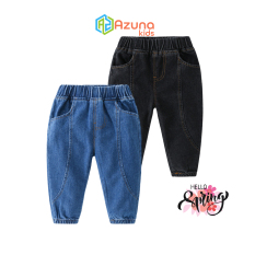 Quần bò Jean mềm ống chun bé trai Azuna WELLKIDS P2011