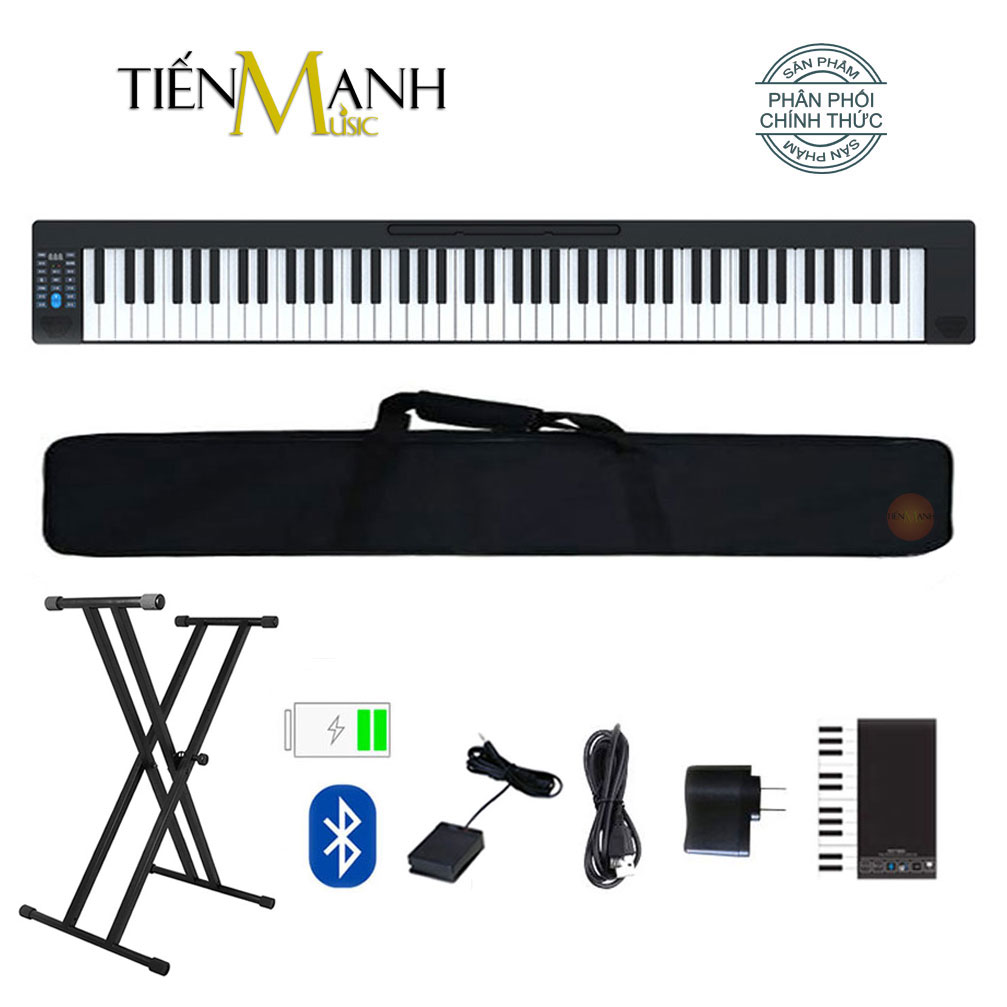Đàn Piano Điện Konix PJ88Z - Đàn, Chân, Bao, Nguồn - 88 Phím cảm ứng lực Midi Keyboard Controllers PJ88...
