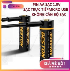 Pin tiểu sạc AA 1.5V 3500mWh cao cấp chính hãng BESTON sạc nhanh trực tiếp bằng cổng micro USB không cần bộ sạc | Pin sạc cho micro không dây, chuột không dây, flash máy ảnh