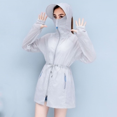 Quần áo chống nắng nữ dài vừa mùa hè 2019 phiên bản mới của Hàn Quốc áo chống nắng mỏng thoáng khí áo chống nắng chống tia cực tím