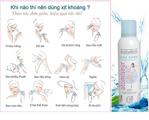 Xịt Khoáng Evoluderm pháp 150ml - CT (Chai) COCOLUX - Keycci cosmetics