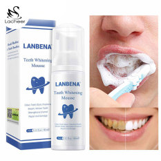 LANBENA Tinh chất làm trắng răng khử mùi hôi miệng kem đánh răng làm sạch răng tẩy vết ố Whitening Teeth Toothpaste Mousse