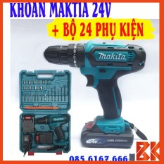 Máy Khoan Pin Bê Tông Bắt Vít MAKITA 24V – 3 chức năng- 2 Pin 4Ah – Khoan Sắt, Gỗ, Bắn Vít