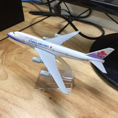 Mô hình máy bay B747 kim loại dòng Boeing 747 – 400 16cm món quà tặng mô hình tĩnh die-cast trưng bày bàn làm việc, kệ ti-vi, giá sách