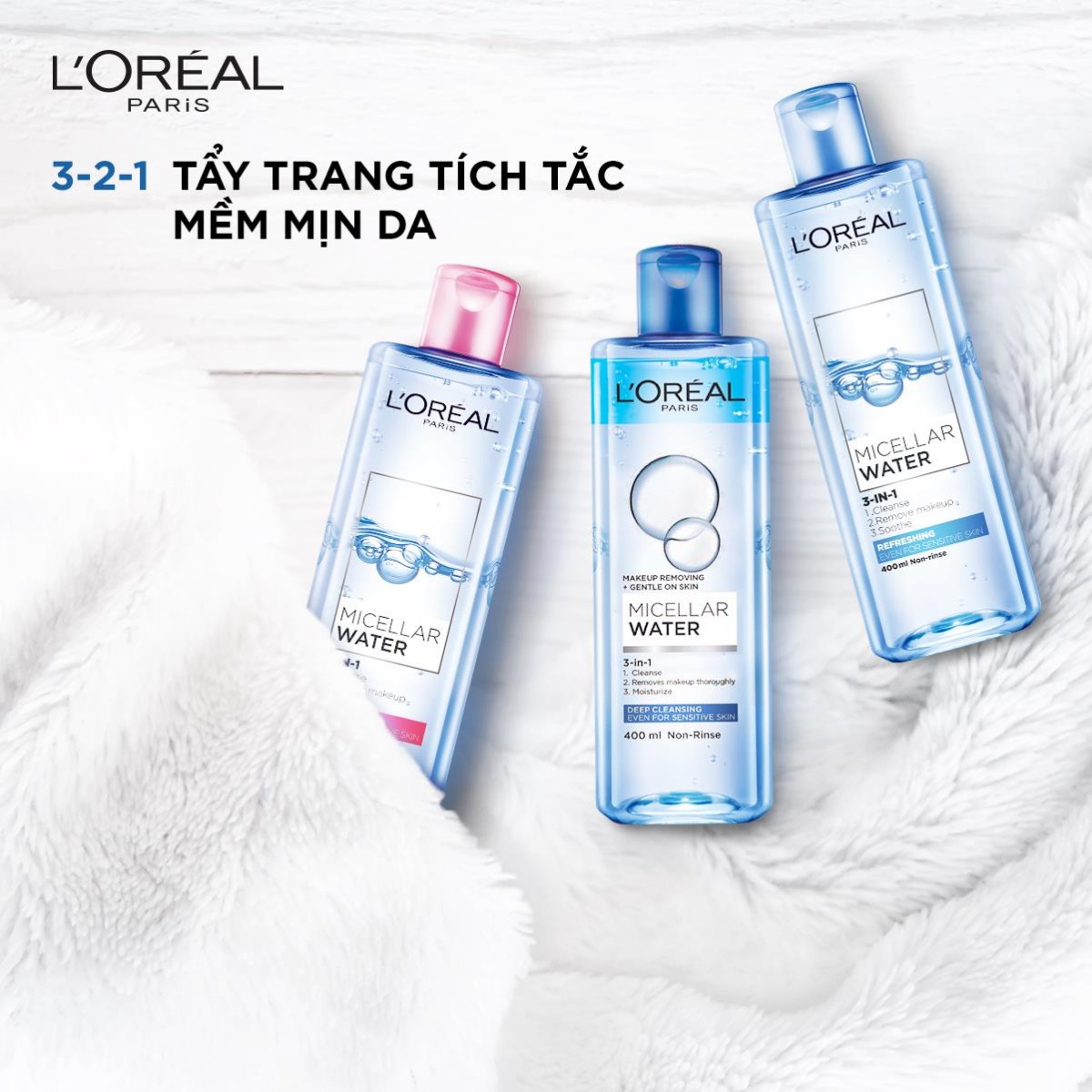Nước Tẩy Trang L'Oréal Dưỡng Ẩm Cho Da Thường & Khô 400ml