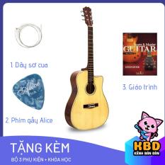 [TẶNG APP HỌC ĐÀN] Đàn Guitar Acoustic KBD -10 + pick gảy , giáo trình online hướng dẫn cho người mới tập chơi.