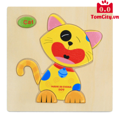 (Chủ đề vật nuôi) Bộ đồ chơi tranh gỗ ghép hình trí tuệ cho bé – Montessori