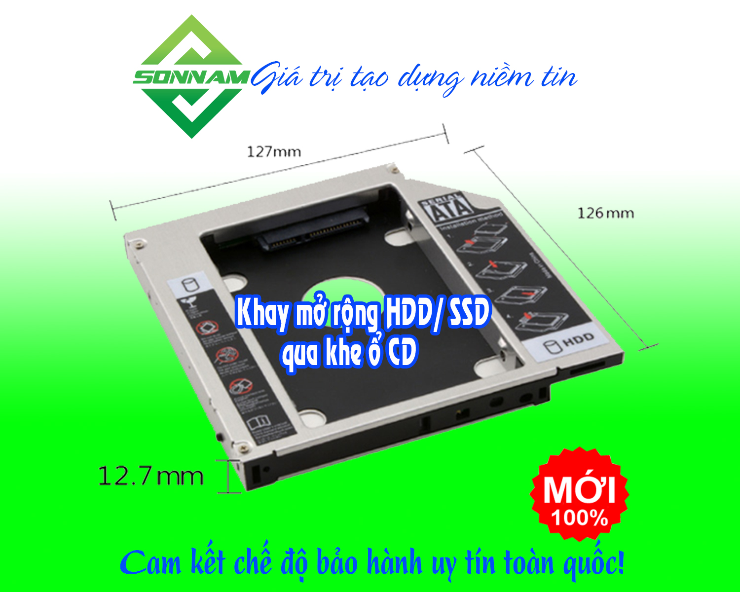 Bộ phận mở rộng ổ đĩa, Khay Ổ Cứng Caddy Bay ( mỏng 9.5mm ) - (dày 12.7mm) (Gắn Ổ...