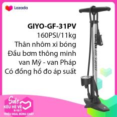 Bơm xe đạp, xe gắn máy GIYO GF-31PV xi bóng -160PSI/11KG -III- SPORTS WORLD SHOP