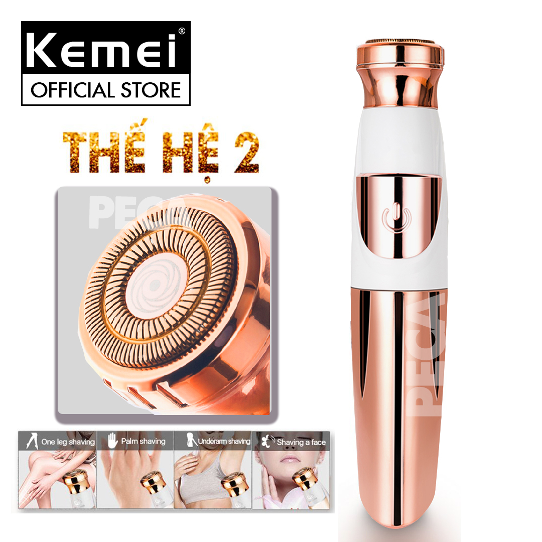 Máy tẩy lông toàn thân Kemei KM-577 có thể cạo lông tay,chân,mặt,bikini.. dùng pin AA tiện lợi