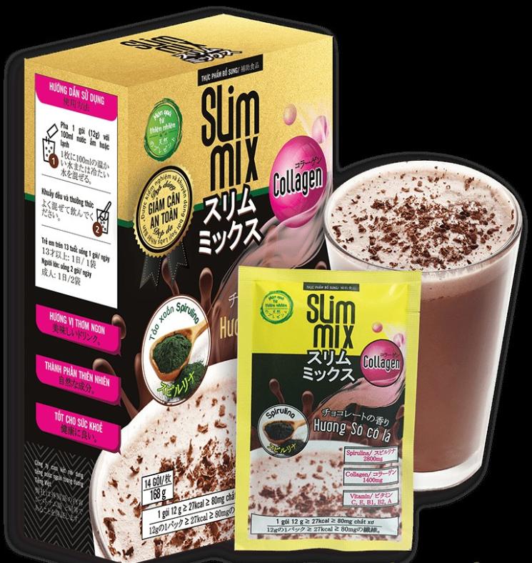 SLIM MIX - Trà - Sữa - Collagen Công Nghệ Giảm Cân Nhật Bản !