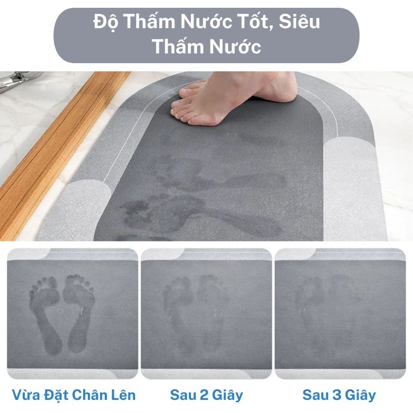 Thảm lau chân phòng tắm siêu thấm nước chống trơn trượt kiểu dáng sang trọng