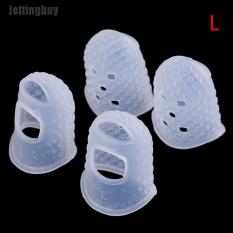 Jettingbuy 4X Guitar Bảo Vệ Ngón Tay Chọn Ngón Tay Silicone Bảo Vệ Plectrum Bass Ukulele Trong Suốt L