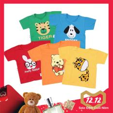 Bộ 5 Áo Cài Vai Tay Ngắn Màu Đậm ATN03 MihaBaby