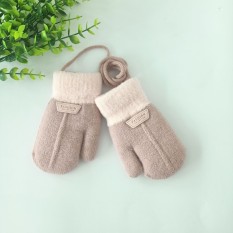 Găng tay, gang tay len mùa đông cho bé trai và bé gái 2-5 tuổi có dây đeo cổ sành điệu, bao tay đeo cổ cho bé