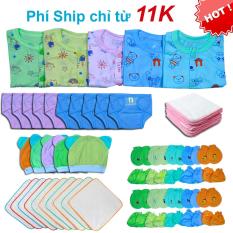 Combo 60 Món Đồ Dùng Cho Bé Sơ Sinh từ 2-8kg ( áo hoa tay dài nút giữa) 60ADHKS – KIBA.shop