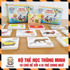 Bộ thẻ học 16 chủ đề song ngữ Anh Việt (416 thẻ học) cho bé SHOPMEBEE