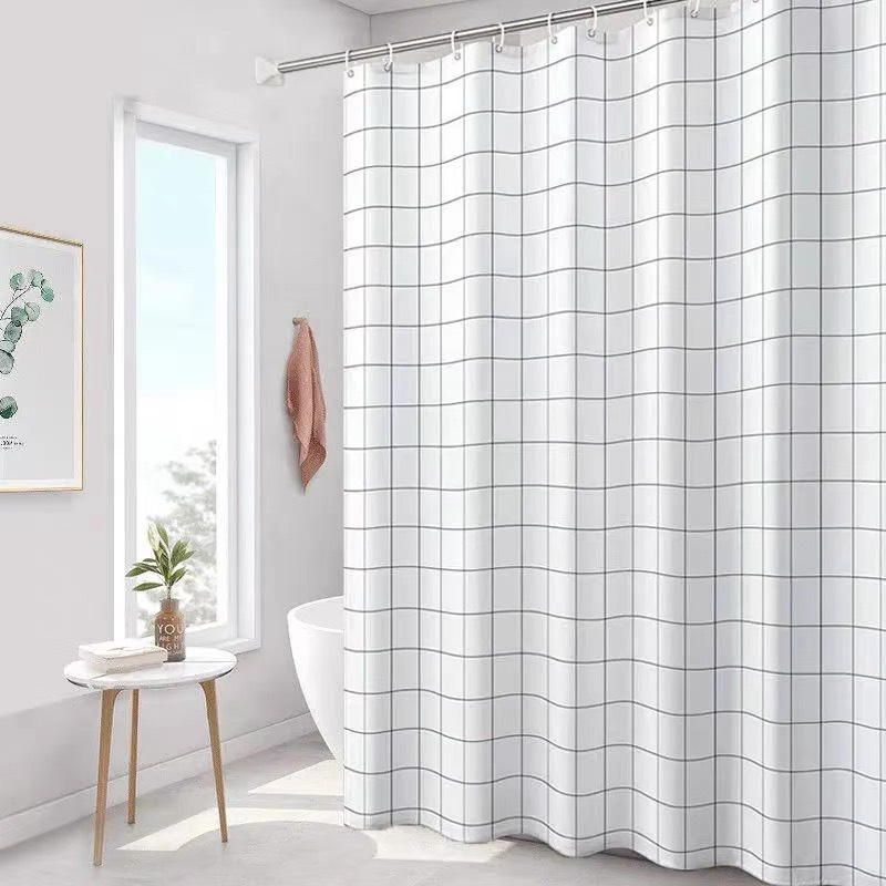 Rèm phòng tắm chống nước PEVA 1.8m x 1.8m kèm 12 móc nhựa - MẪU TỰ CHỌN