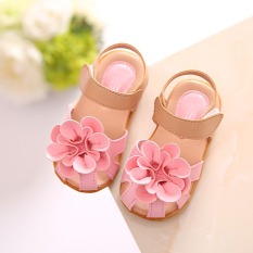 Giày tập đi siêu nhẹ-giày sandal bé gái-sandal quai dán chùm hoa to đế cao su êm chân cho bé gái