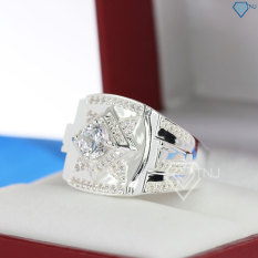 Nhẫn bạc nam đẹp mặt đá trắng sang trọng NNA0100 – Trang Sức TNJ