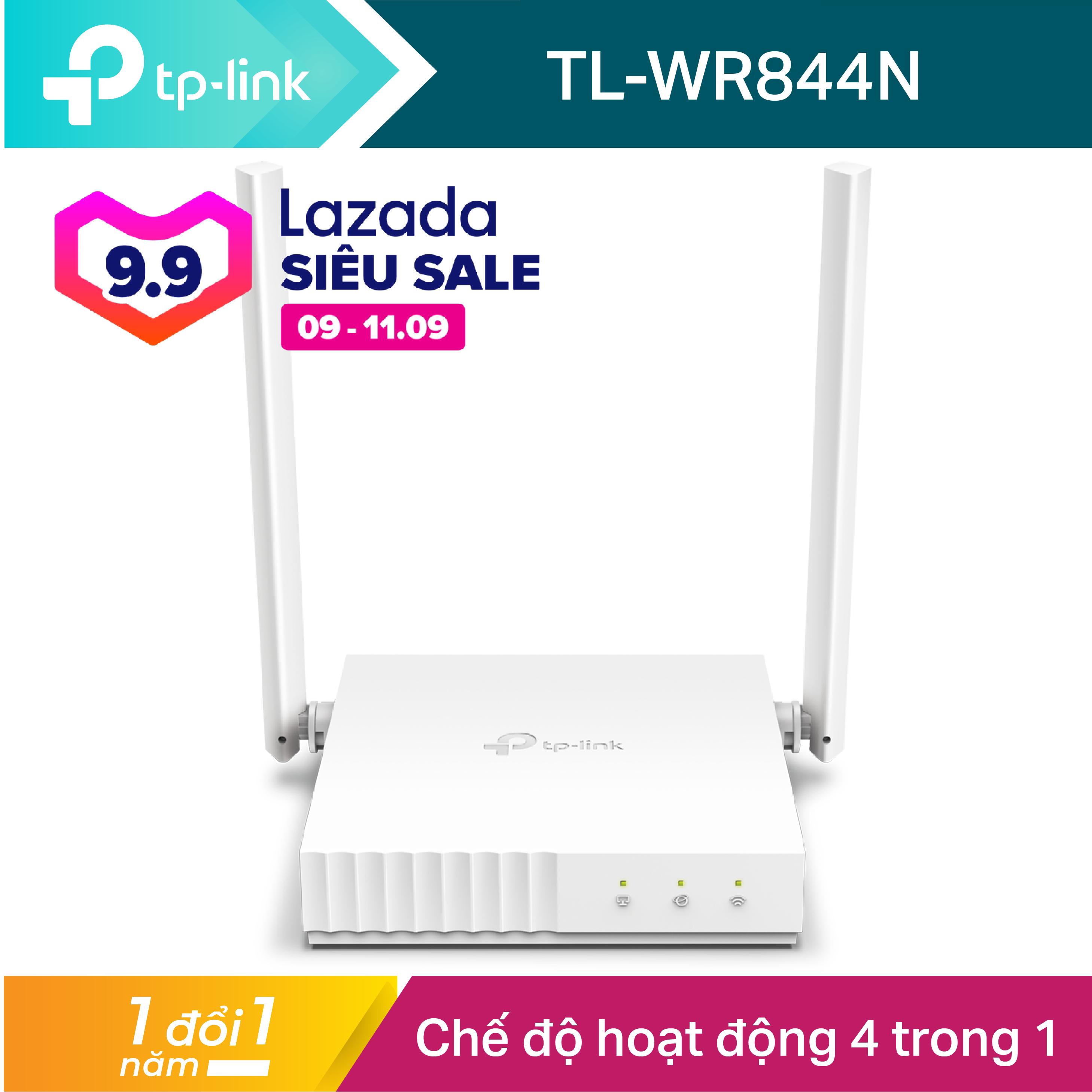Bộ phát wifi TP-Link đa chức năng 4 in 1 chuẩn N 300Mbps – Router wifi TP-Link TL-WR844N hãng phân phối chính thức