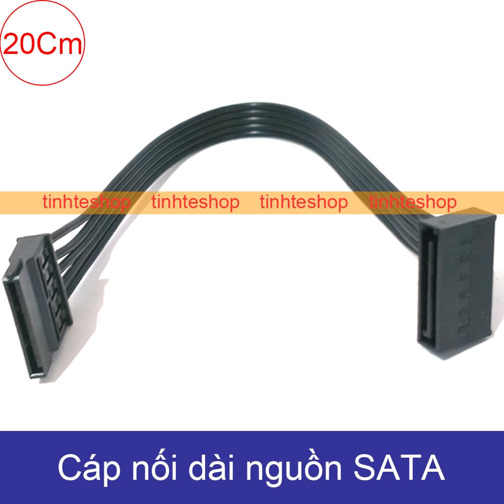 Cáp nguồn SATA kéo dài 20Cm DIY 1 đầu thẳng 1 đầu bẻ góc (màu đen)