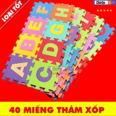 Bộ 40 Miếng Thảm Xốp Lót Sàn Cho Bé – Tấm Xốp Trải Sàn Ghép Chữ Cái + Số + Phép Tính Cho Trẻ